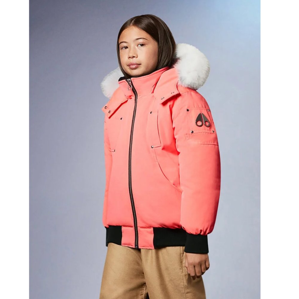 Moose Knuckles Girls Bomber Jacket - Coral Pink